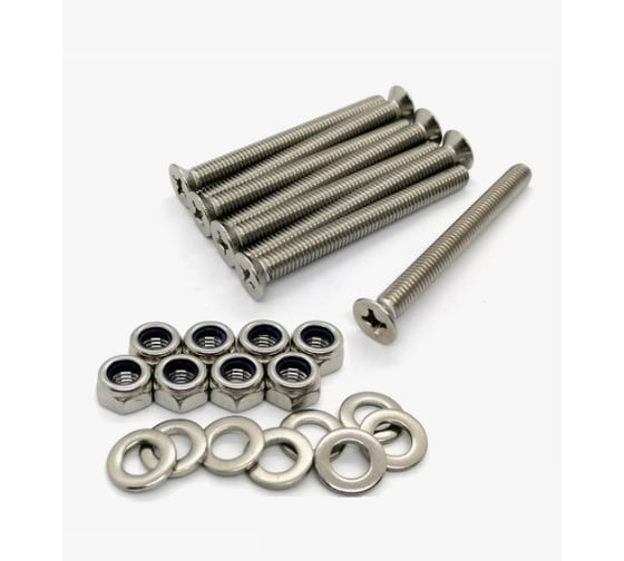 Винты 23 Болта нержавеющая сталь потай М6 DIN965 с гайкой,шайбой органайзер НАБОР3 20000008 1