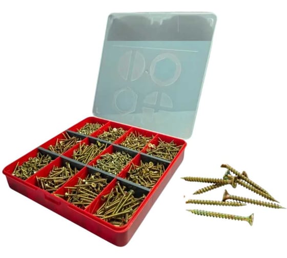 Саморезы шурупы по дереву 23 Болта М3,5 М4 ЖЦ в органайзере НАБОР 1 20000026 1