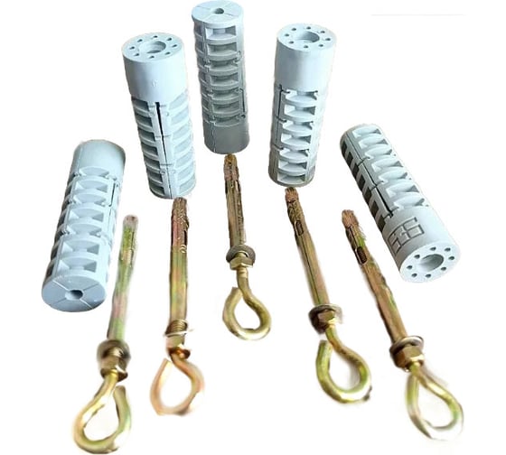 Набор для крепления в газобетон 23 Болта дюбель+анкер кольцо, 5 шт дюбель636фас1 1