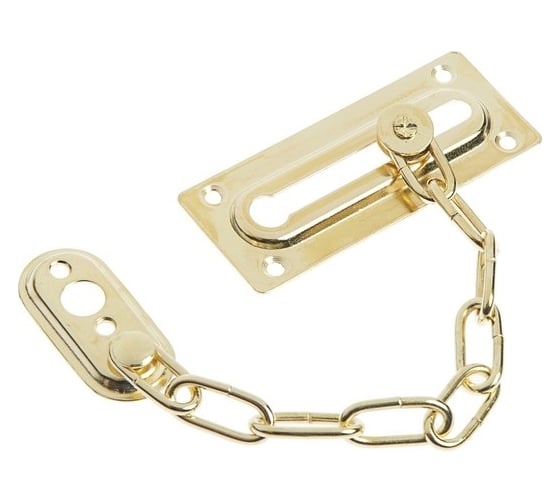 Дверная цепочка ТУНДРА krep цвет золото, 1 шт. 4929465 1