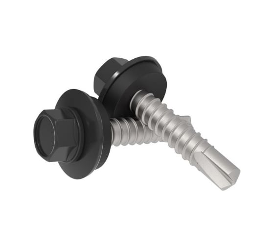 Винт-саморез сверлоконечный FACHMANN 500 шт. LDRP-EPDM-5,5x19 мм RAL9005 08.072 1