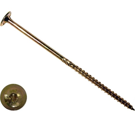 Саморезы по дереву с прессшайбой КРЕП-КОМП СТ06030, 6х280 мм 50 шт. желтые спд6280п 1