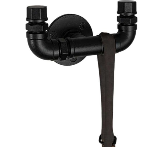 Крючок настенный Larvij двойной в стиле Лофт, 165x110x69мм PIPE27BL 1