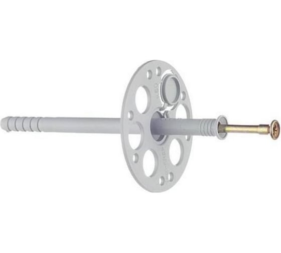 Дюбель для теплоизоляции Tech-Krep с мет.гвоздем и герм.крышкой 10х180 (50шт) - пакет 157077 1