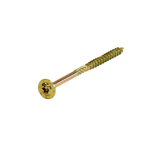 Саморез по дереву HIMTEX проф. желт. тарельчатая голова Torx 50, 10х160, 50 шт. 10160Wh