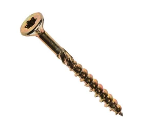 Саморез конструкционный Госкреп универсальный 6,0 x 80 желт.,потай TX30, Bullit (уп=1500шт) 9990140600 1