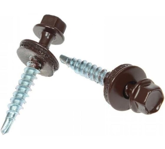 Саморез кровельный Госкреп 5,5х25 RAL 8017 (коричневые) 60 шт.,-пл.конт 280 мл (тк=20) 2-0021859 1