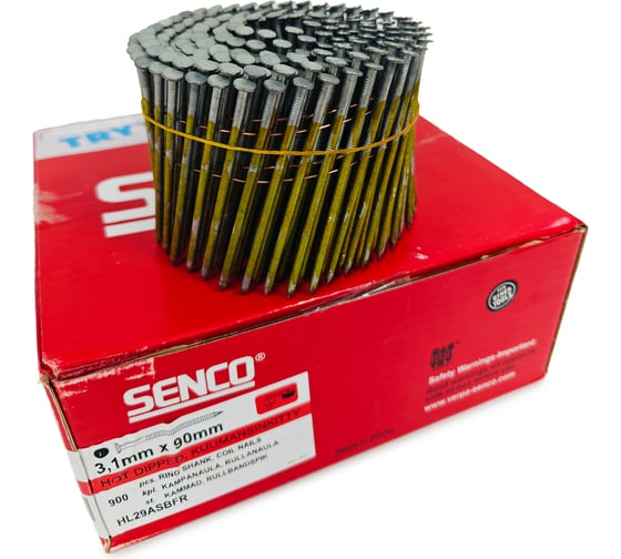 Барабанные гвозди Senco 3.1x90 Ring HDG, ершеные, горячий цинк, 900 шт. HL29ASBFR