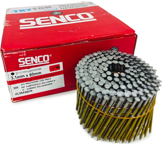 Барабанные гвозди Senco 3.1x90 Ring HDG, ершеные, горячий цинк, 900 шт. HL29ASBFR