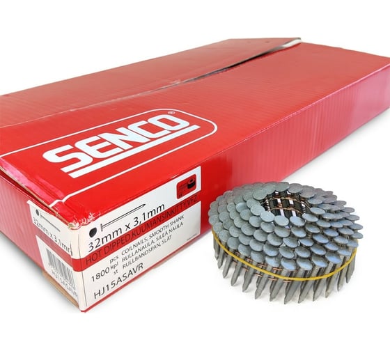 Кровельные гвозди Senco 3.1x32 HDG, гладкие, горячий цинк, 1800 шт. HJ17ASAVR