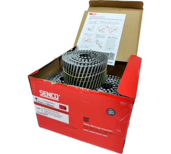 Барабанные гвозди Senco 2.3x60 Ring HDG, ершеные, горячий цинк, 2400 шт. EL24ASBHR