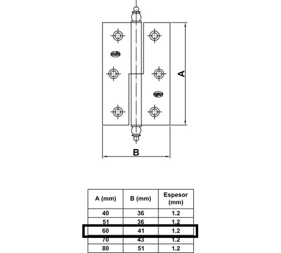 Петля Amig IZ-П покрытие латунь 541-60 (IZ)