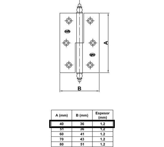 Петля Amig IZ-П покрытие латунь 541-40 (IZ)