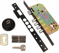 Врезной дверной замок Amig (черный; с цилиндром) 100 NE