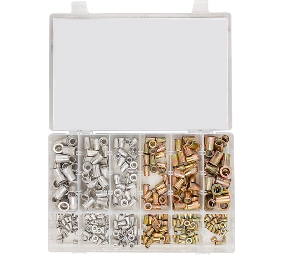 Заклепки резьбовые Rockforce алюминиевые и стальные М3-М10, набор 300 предметов RF-36480(62203) 1