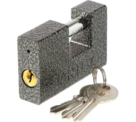 Замок навесной Bartex блистер, гаражный, 80 мм, чугунный, 3 кл 504664 1