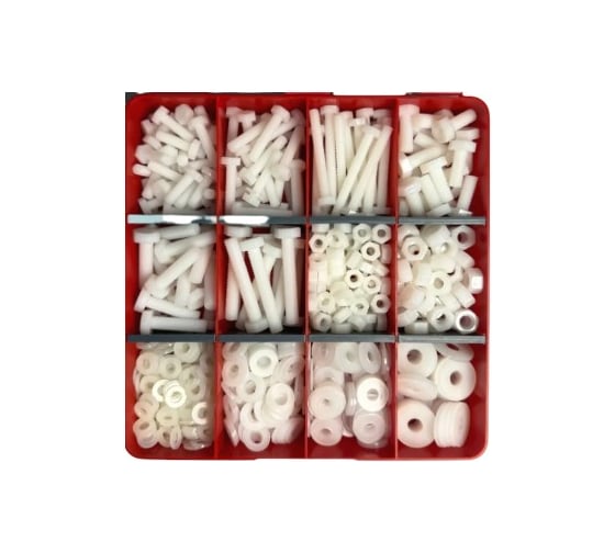 Болт полиамидный 23 БОЛТА М6 М8 DIN933 +гайки, шайбы, органайзер набор 1 20000096 1