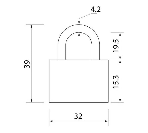 Навесной замок Сималенд тип 1 32x39 мм, 2 ключа 754864