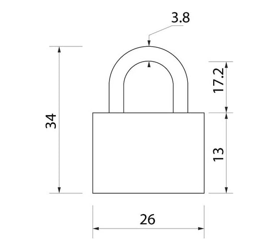 Навесной замок Сималенд тип 1 26x34 мм, 2 ключа 754863
