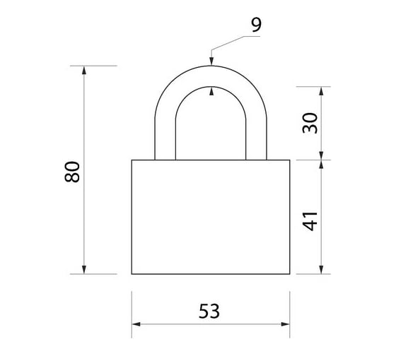 Навесной замок Сималенд 52x80 мм, 3 ключа 622437