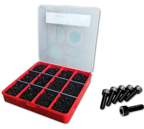 Винты 23 БОЛТА М2 и М2,5 черные к.п.12.9 DIN912 в органайзере набор 2 20000082 1