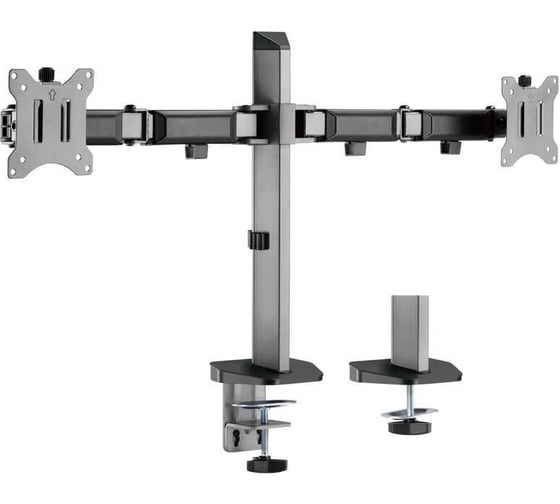 Кронштейн EXELLTECH Exell EXi-MA42 для 2-x мониторов 17-32, шарнир, VESA 100x100 мм, до 9 кг, наклон +70/-70, поворот +90/-90, вращение +180/-180, серебро 108686 1