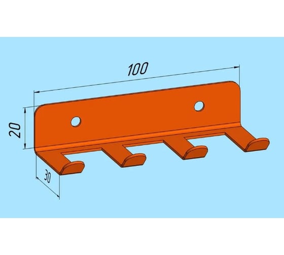 Крючки для ключей в прихожую Parallax оранжевый 100х30 524OR0300200100-KRK 1