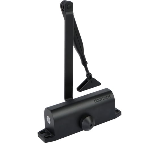 Доводчик Doorlock DL75 DA EN4/5 черный, с регулируемой функцией задержки закрывания, крепежные размеры 162-168ммX19мм 77308 1