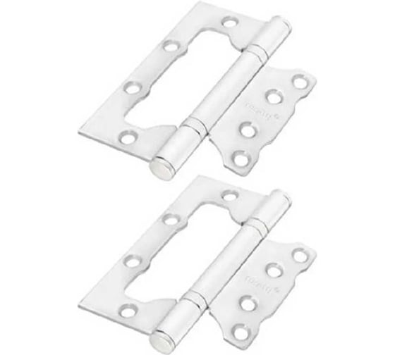 Комплект Rucetti RFH-100*75*2,5 W, петля стальная без врезки, цвет - белый, 2шт 9016048 1