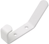 Крючок-вешалка усиленный 2-х рожковый мод.2 (толщ. 4 мм) белый (комп. 50 шт)