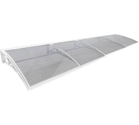 Козырек (навес) ВПМ защитный усиленный профиль, тройной, белый, ПК сотовый прозрачный 6 мм 6189387 1