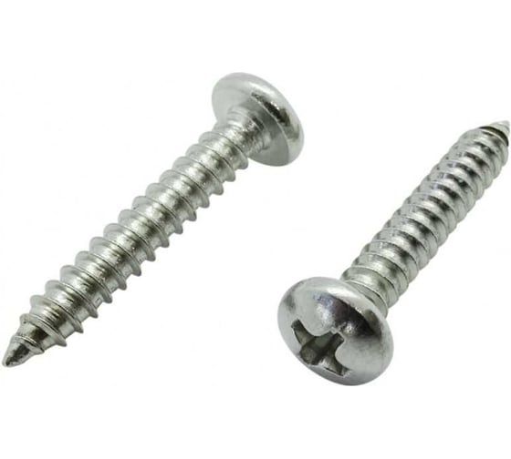 Шуруп STARFIX 3.5x25 мм полусферическая головка, белый цинк, острый, DIN 7981, 15000 шт в коробе SM-30285-15000 1