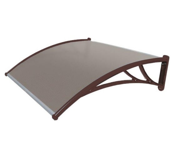 Козырек Grand Line Krovent из полик. 1500x930x280 бронз (корич. кроншт) 115195 1