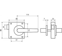 Защелка накладная дверная Птимаш ЗЩН1.45 бронза (правая) 15469