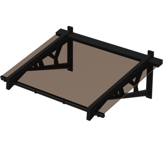 Козырек ВПМ (ЛОФТ) одинарный чёрный, ПК монолитный темный 4 мм 6201204 1