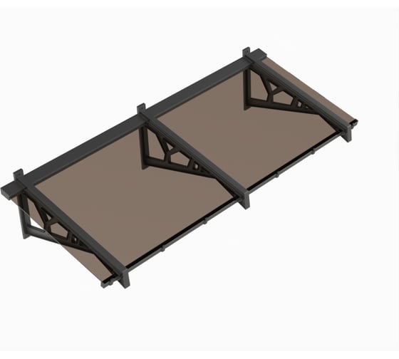 Козырек ВПМ (ЛОФТ)двойной чёрный, ПК монолитный темный 4 мм 6201203 1