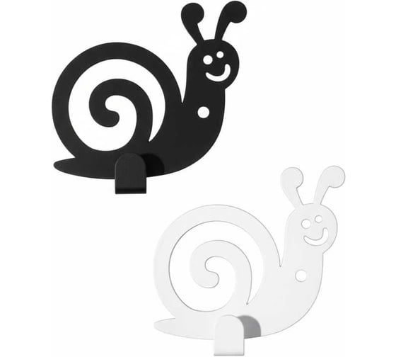 Крючок Улитка 80х18х85 мм, 1,5 мм, черный и белый (2 шт) ООО СКП В-81ЧБ 1