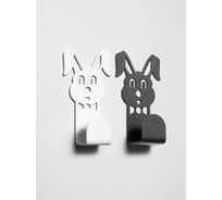 Крючок ООО СКП Заяц 70х40х20 мм, 1,5 мм, черный и белый (2 шт) В-82ЧБ