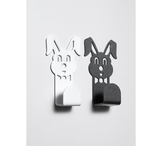 Крючок ООО СКП Заяц 70х40х20 мм, 1,5 мм, черный и белый (2 шт) В-82ЧБ 1