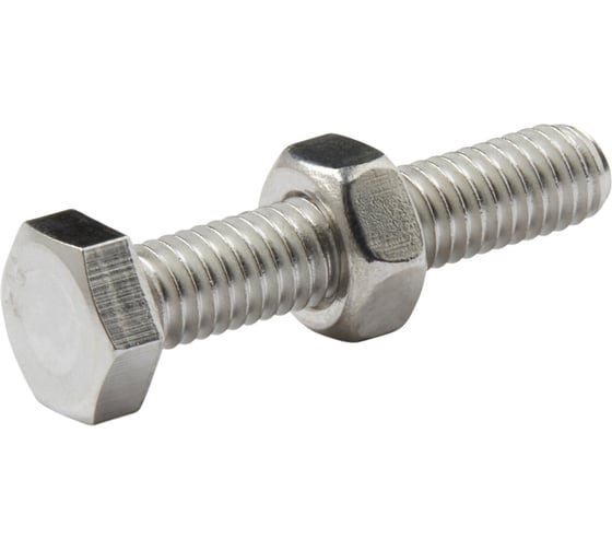 Болт Стройбат DIN933 М 5х40 с гайкой DIN934 (белый цинк 300 шт) 560390 1