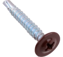 Саморезы для тонких пластин Стройбат с буром 4,2x25 (темно коричневый/белый цинк 3200 шт) 603950