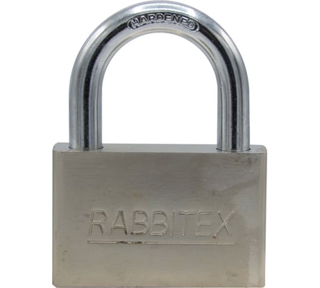 Замок навесной RABBITEX стальной 70мм никель, антикоррозионное покрытие, 4 ключа 671311