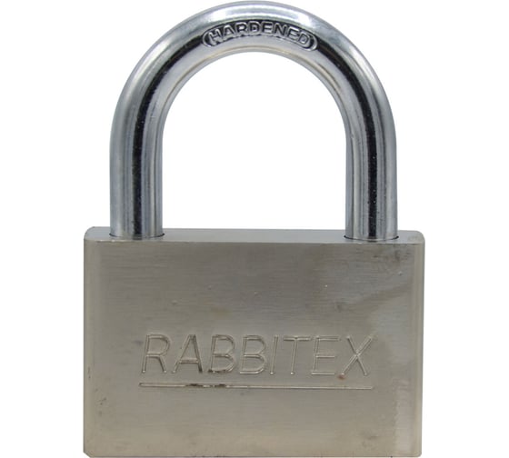 Замок навесной RABBITEX стальной 70мм никель, антикоррозионное покрытие, 4 ключа 671311 1