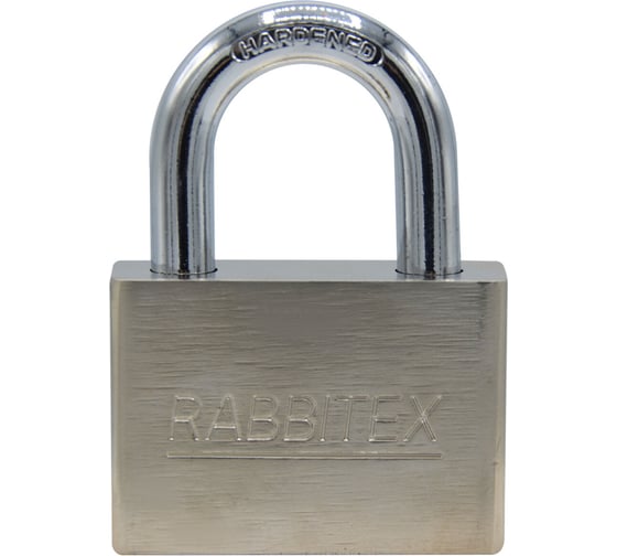 Замок навесной RABBITEX стальной 60мм никель, антикоррозионное покрытие, 4 ключа 671310 1