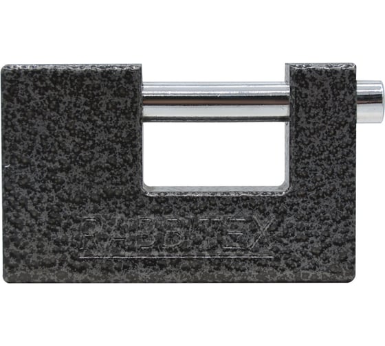 Замок навесной RABBITEX чугунный 90мм гаражный с полимерным покрытием, 3 ключа 671303 1