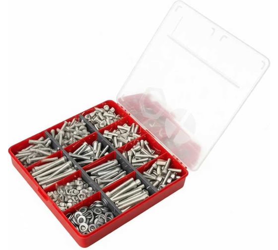 Винты 23 Болта М6 (+гайка,шайба) оц 8.8 DIN912 в органайзере набор 5 20000093 1