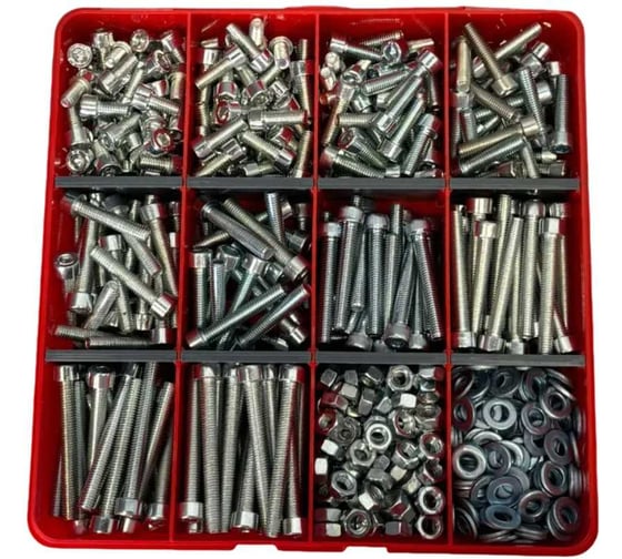 Винты 23 Болта М6 (+гайка,шайба) оц 8.8 DIN912 в органайзере набор 5 20000093