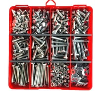 Болты 23 БОЛТА DIN933 к.п.8.8 ОЦ М6 +гайки,шайбы в органайзере НАБОР 3 20000098