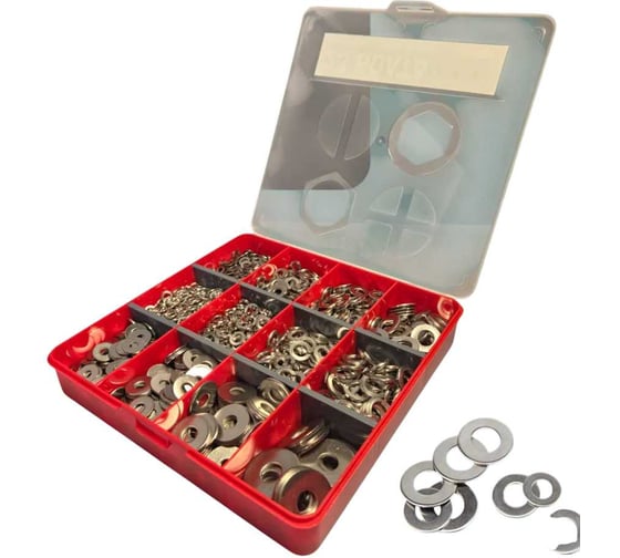 Шайбы нержавейка 23 Болта М5-10 DIN127, 9021, 125 в органайзере НАБОР 2 20000079 1