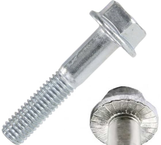 Болт с фланцем ЦКИ DIN 6921, М6x60, рифленый, A2, 200 шт. 69268